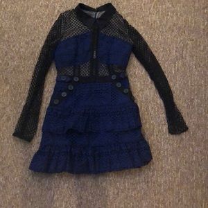 Self portrait navy mini dress